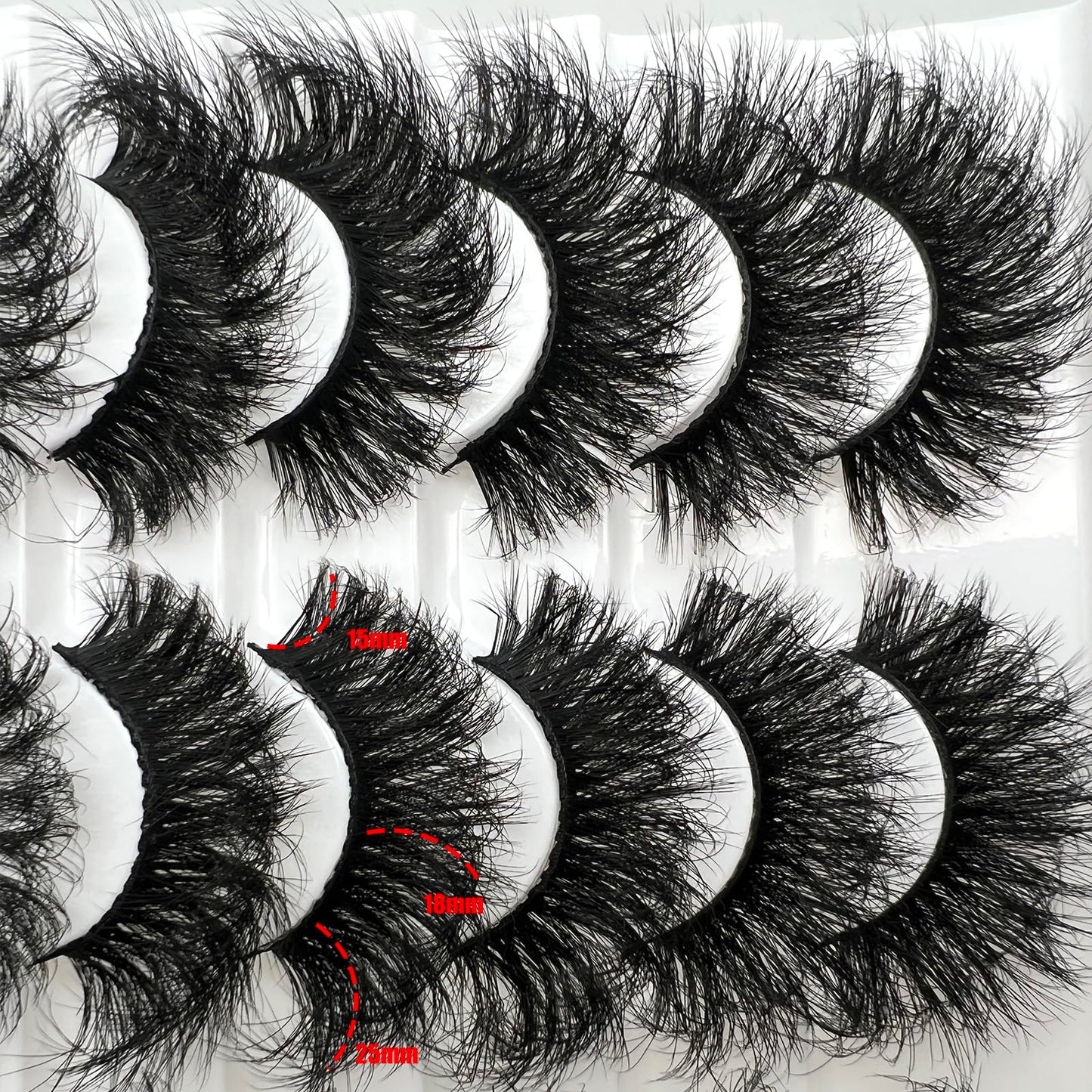 IFSOWDRA Mink Lashes Strip D Curl Volume 20/25mm Long Dramatic Lashes 3D Mink Cat Eye Eyelashes Pack, Wispy False Eyelashes Natural Look (4 Styles)