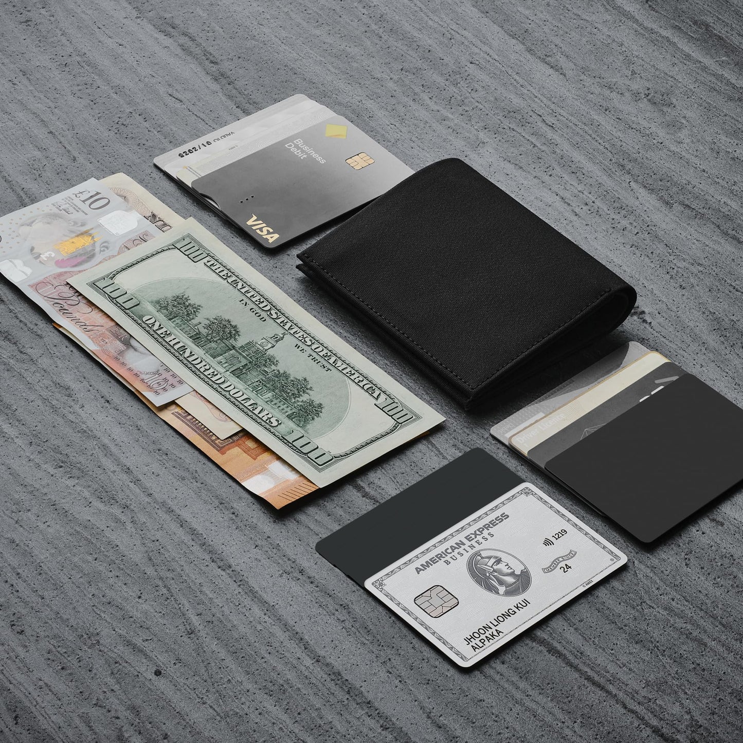 ALPAKA Ark Bifold Cash Wallet - Minimalist Front Pocket Wallet for Men Daily Use,Magnetic Closure for Security with RFID Blocking,Holds 8-12 Cards Plus Cash,Weatherproof Fabric,Black Axoflux 300D