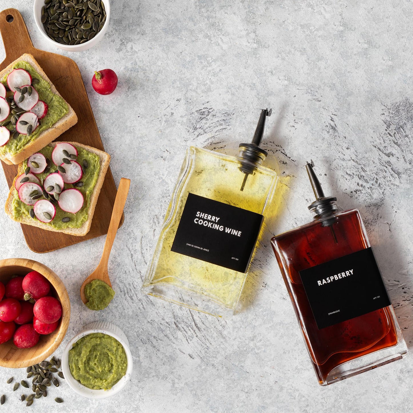 APT 1101 Olive Oil Dispenser for Kitchen, Cooking Oil Dispenser, Oil and Vinegar Dispenser Set, Olive Oil Bottle, Soy sauce dispenser, coffee syrup bottles - 2 pcs, Black