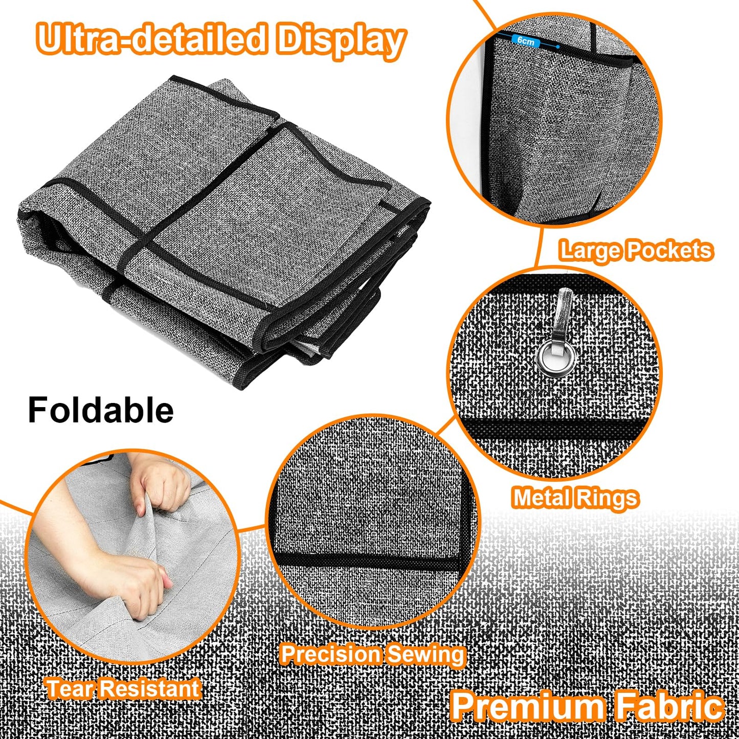 homyfort Over the Door Shoe Organizer, Hanging Shoe Rack Storage Holder with 24 Large Pockets for Closet Door, Men Women Kids Shoes, Cruise (Black)