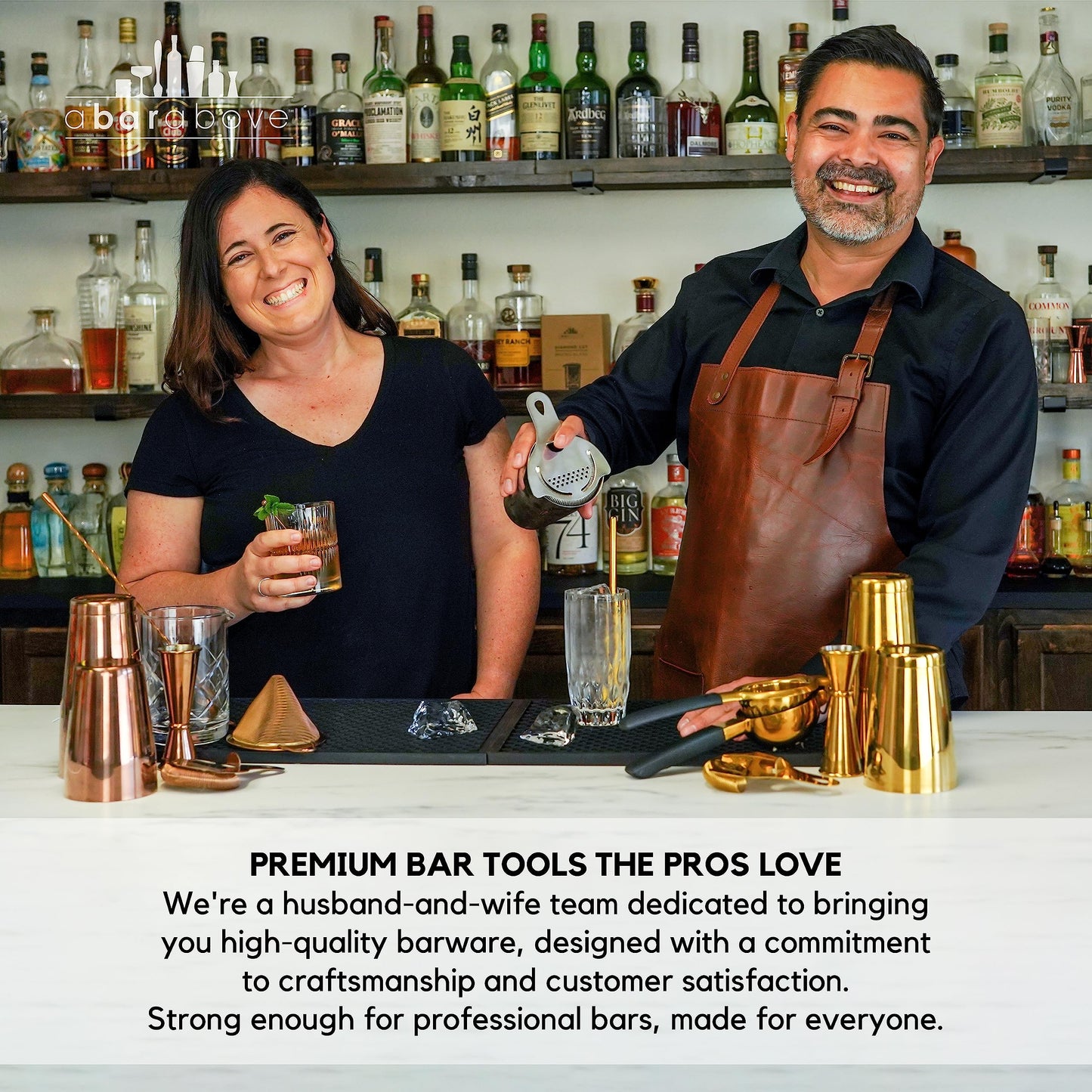 A Bar Above Black Muddler for Cocktails, 12-Inch Long Cocktail Muddler, Perfect to Crush Fruit, Pressing Mint and Sugar Cubes, Mint Muddler to Make Mojitos, Essential Bar Tools for Bartender Set