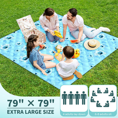 ANJ Outdoors (2025 Upgrade) Extra Large Waterproof Picnic Blankets | Foldable Sandproof Beach Blanket N Outdoor Blanket | 5-Layer Machine Washable Soft Picnic Mat for Camping, Grass, Park N Stadium