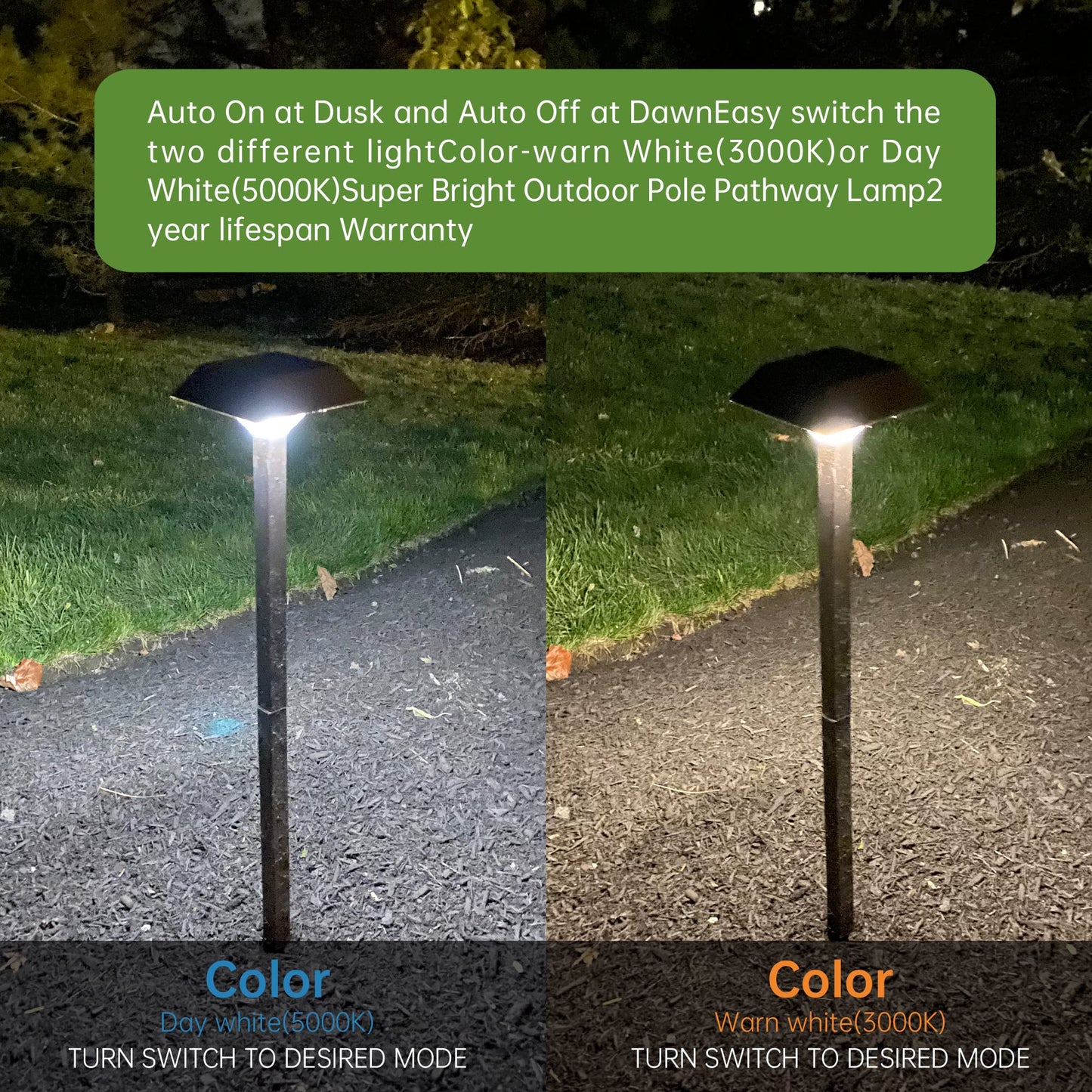 Bobcat Solar Landscape Pathway Lights Super Bright with 2-in-1 Warm White and Daylight Modes, Solar Lights for Outdoor Path, Sidewalk, Driveway, or Walk Way, Dark Brown(4 Pack)