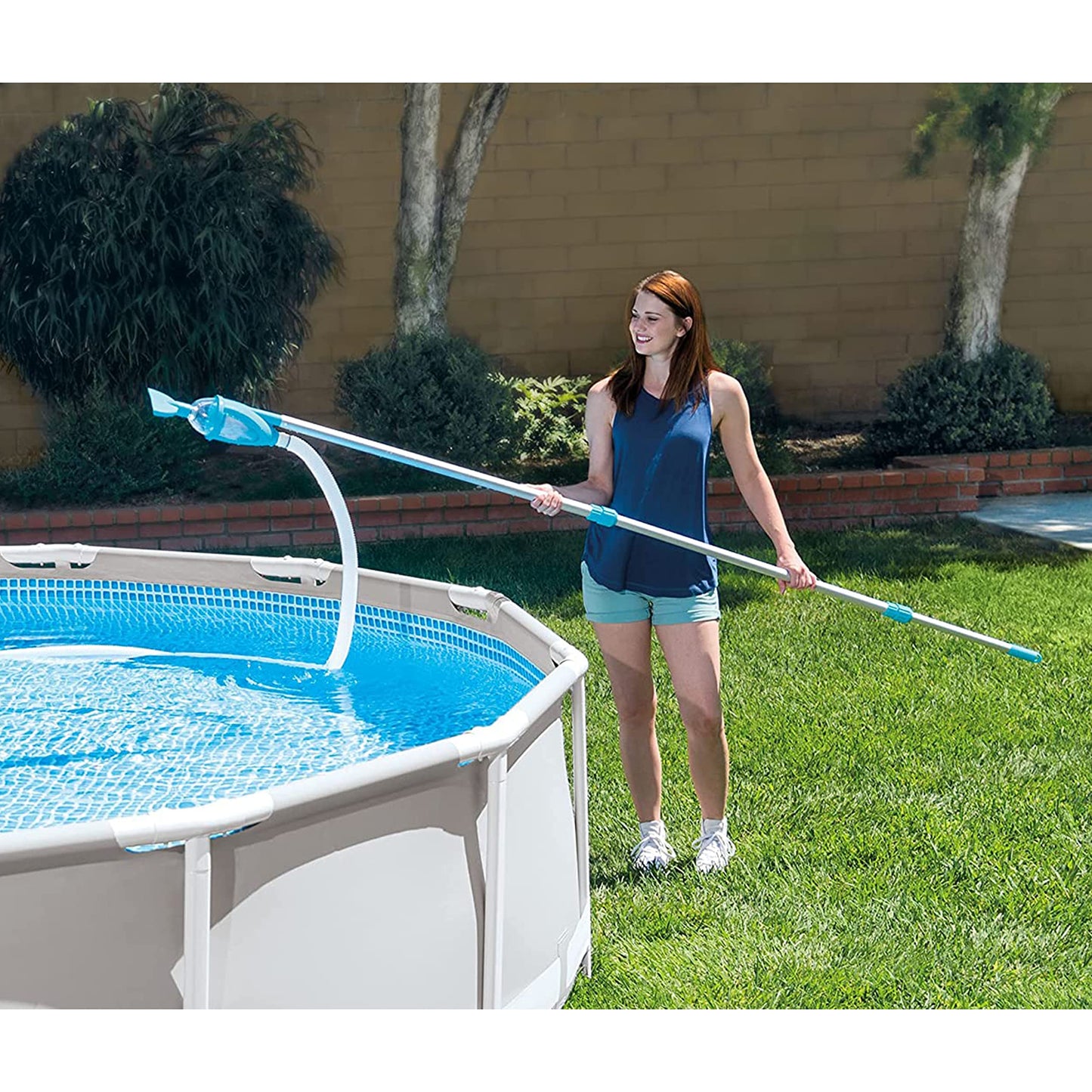 Intex 28003E Deluxe Above Ground Pool Maintenance Kit for Minimum 800 GPH Flow Rates with Vacuum, 110" Pole, Wall Brush and 24' Hose (Color May Vary)