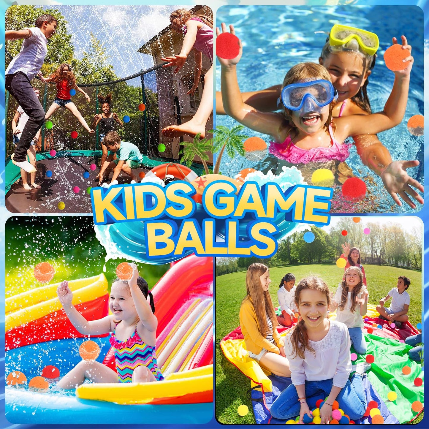 60 Pcs Reusable Water Balls, Reusable Water Balloons for Outdoor Toys and Games, Water Toys for Kids and Adults Boys and Girls - Summer Balls for Pool and Backyard Fun