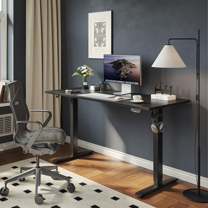 Agilestic Electric Standing Desk, 48 x 24 Inches Height Adjustable Desk, Sit Stand up for Work Office Home, Ergonomic Rising Gaming Computer Table with Memory Preset, Black