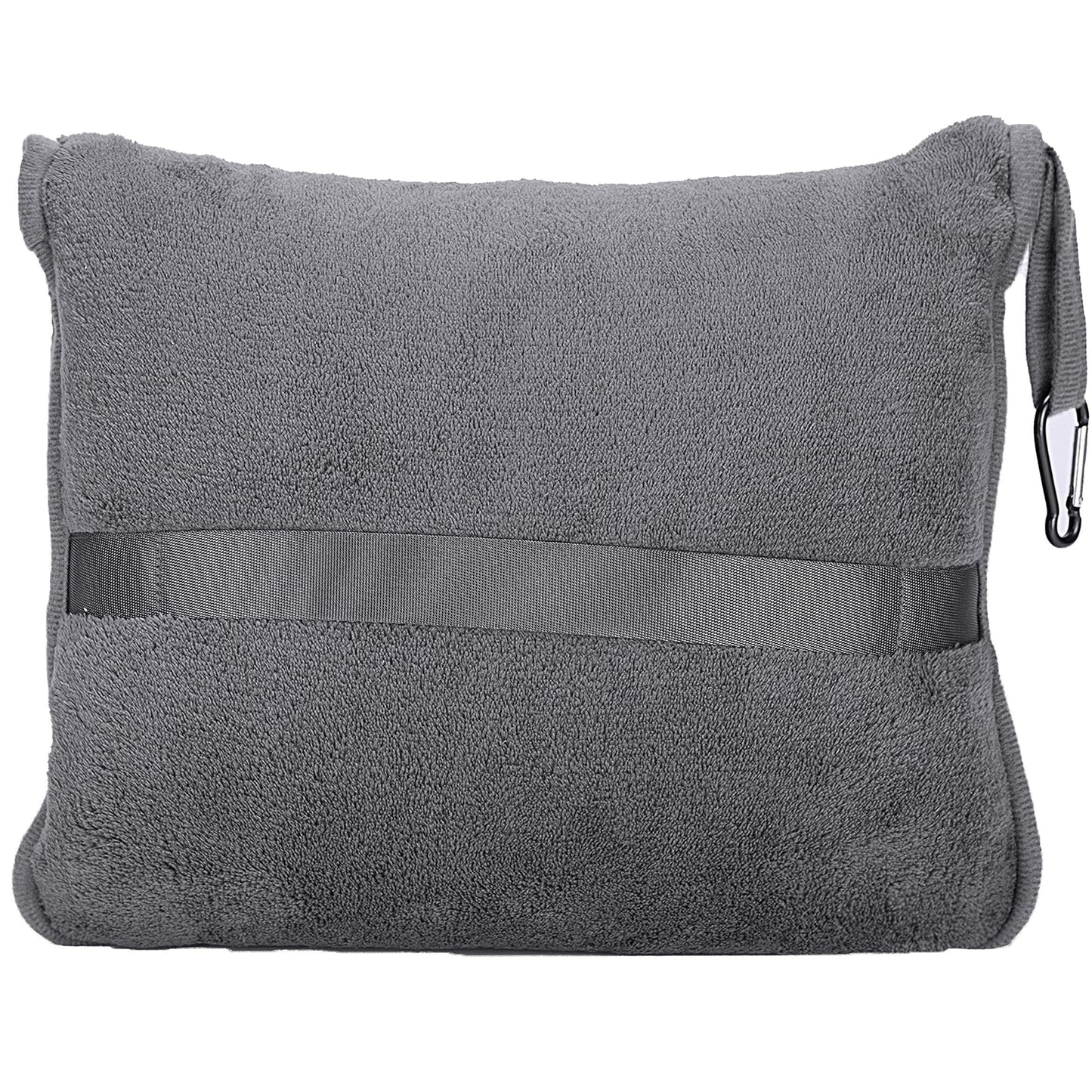 BlueHills Premium Soft Travel Blanket Pillow Airplane Flight Blanket Throw Bag Pillowcase Compact Large 2 in 1 Combo Warm Traveling Plane Essentials Portable Gifts Lightweight Grey Gray T007