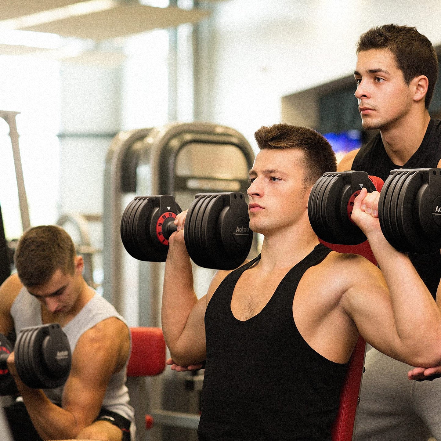 AOTOB 25 lbs Adjustable Dumbbell Set - Pair with Anti-Slip Fast Adjust Turning Handle, Suitable for Men and Women, Ideal for Home Gym Exercise