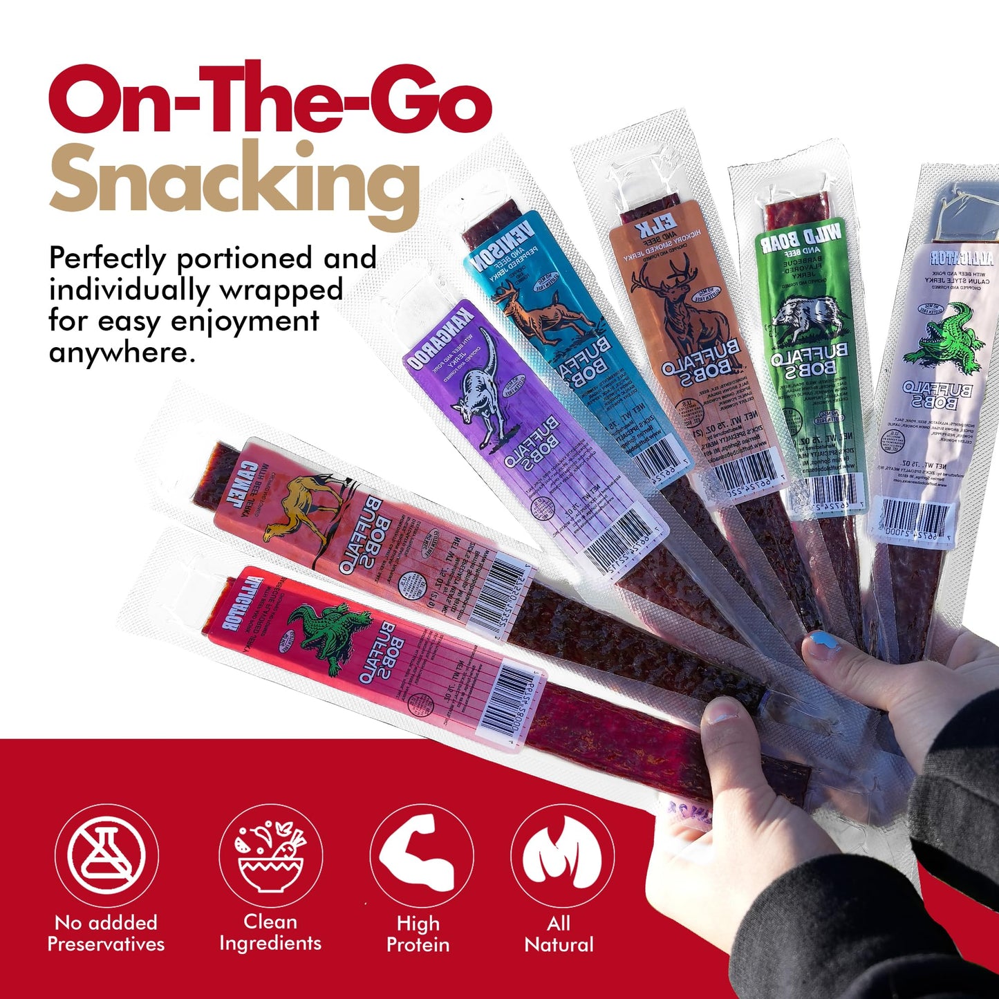 Buffalo Bob's Exotic Jerky (10 Pack) | Meat Snack Variety Set | Gourmet Wild Game Sampler Gift Set | Beef Jerky Gifts for Men | Snacks for Fathers | Animal Protein Variety Set | Exotic Pack