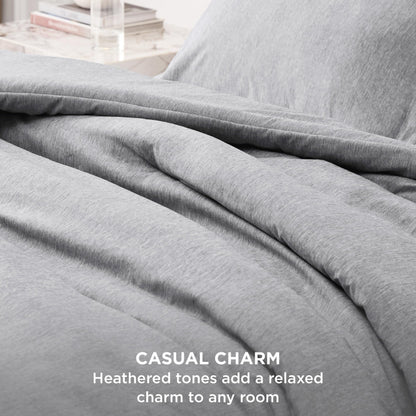Bedsure Twin/Twin XL Comforter Set - Grey Soft Bedding for All Seasons, Cationic Dyed Bed Set, 2 Pieces, 1 Twin Size Comforter (68"x88") and 1 Pillow Sham (20"x26"+2")