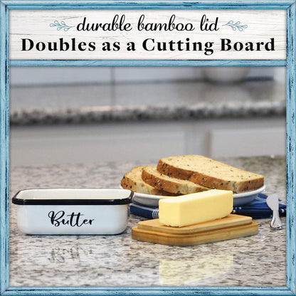 Home Acre Designs Butter Dish with Lid for Farmhouse Home Decor, Kitchen Collection