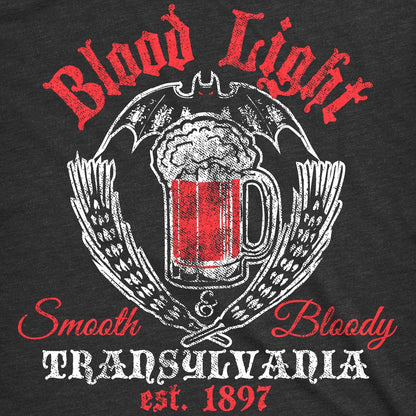 Womens Blood Light T Shirt Funny Beer Parody Vampire Halloween Tee for Ladies Funny T Shirts Halloween Tops for Women Cool Beer Top Women's Novelty Tees Black - XL