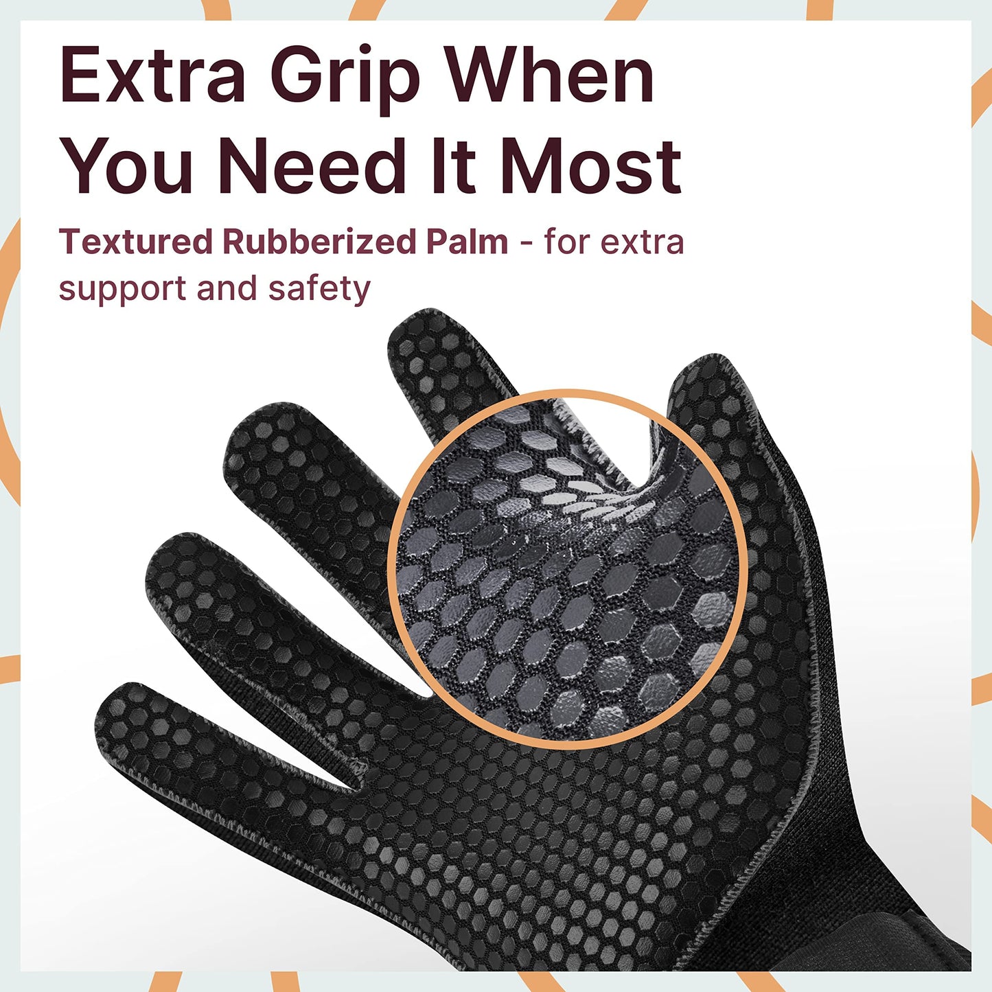 BPS 3mm Neoprene Diving Gloves with Anti Slip Palm - Full Finger Gloves for Scuba Diving, Snorkeling, Surfing, Paddleboarding, and Other Water Sports - for Kids and Adults (Black/Lilac Grey, Large)