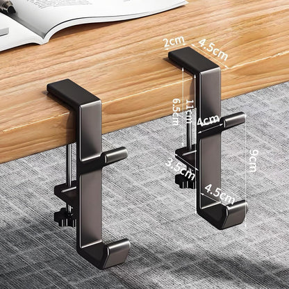 JAKO Headphone Stand Hanger Holder, Under Desk Aluminum Alloy Headset Stand with Fit for Gaming PC Accessories,Under Desk Clamp Hook Mount Suitable for Office, Computer Desk (Black)