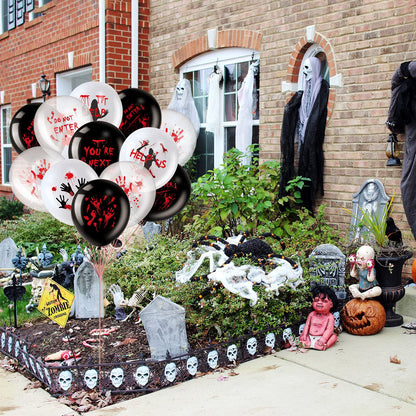 Aoriher 45 Pcs Scary Halloween Balloons 12 Inches Bloody Latex Balloons Eye Blood Splatter Decorations Horror Zombie Decor for Birthday Vampire Haunted House Party Supplies(Scared Style)