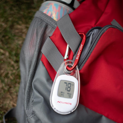 AcuRite Portable Digital Thermometer for Indoor or Outdoor Temperature with Carabiner Clip (00333)