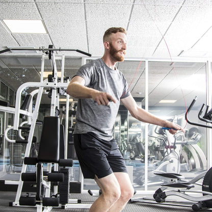 Bear KompleX - Speed Jump Rope - Adjustable Cross Training Boxing Fitness, Tangle-Free Skipping Rope Steel Cable 360° Swivel Bearings, Lightweight Aluminum Handles - Professional Size, Black Ice Color