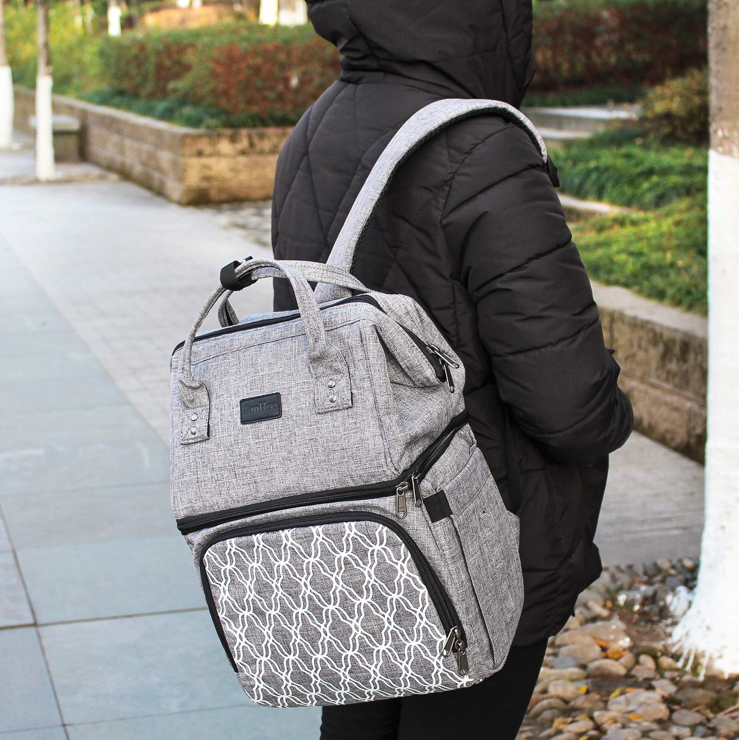 AmHoo Insulated Lunch Box Cooler Backpack Waterproof Leak-proof Lunch Bag Tote For Men Women Hiking Beach Picnic Trip with Strongest YKK Zipper Black