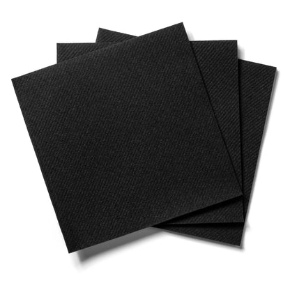 AH AMERICAN HOMESTEAD Cocktail Napkins-Disposable Beverage/Bar Napkins-Black Linen-Like Square Napkins-Eco-Friendly & Compostable-Everyday Use, Party or Wedding 4.75inch x 4.75inch (100 Count, Black)