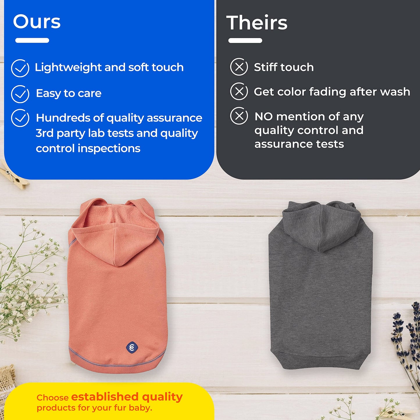 Blueberry Pet Essentials Dog Hoodie – 22 inch, Cotton‑Blend Sweatshirt with Hood, Coral, Machine‑Washable Small‑Dog Jersey