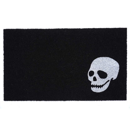 Calloway Mills 153601729 White Skull Doormat, 17" x 29", Black/White