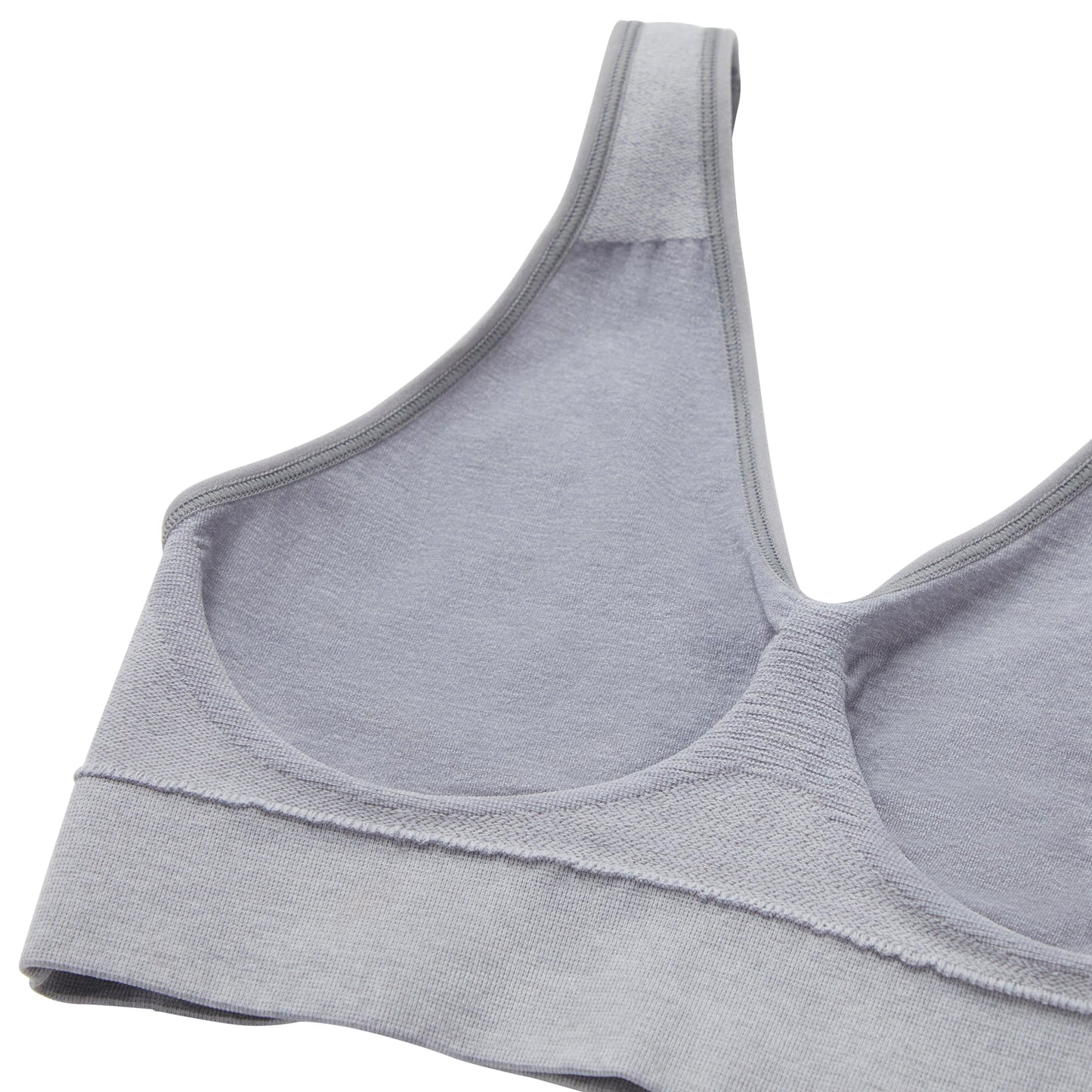 Hanes Women's Cozy Seamless Wire-Free Bra, Light Grey Heather, Large