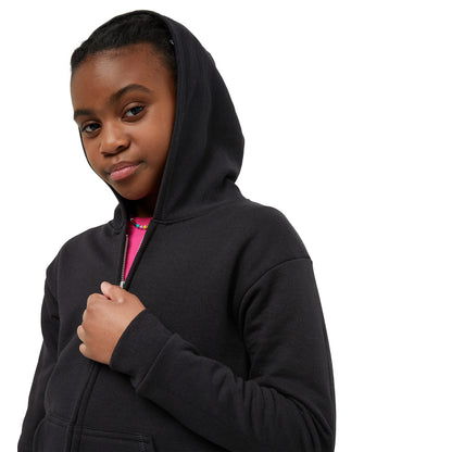Hanes Girls' Big ComfortSoft EcoSmart Full-Zip Hoodie, black, X Large
