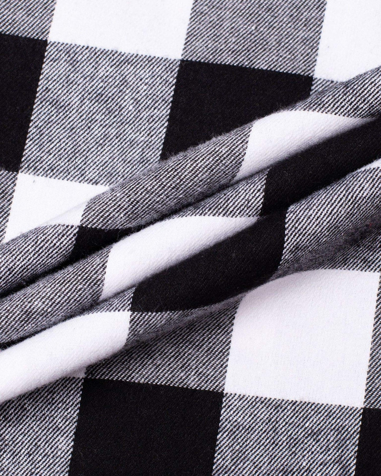 Alimens & Gentle Mens Heavyweight Flannel Plaid Pajama Pants 100% Cotton Sleep Lounge Pant White Black Medium