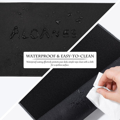 ALOANES Waterproof Mouse Pad, XL Gaming Keyboard Pad with Anti-Slip Base, Grain Jacquard Surface, Extend Desk pad for Gamer, Office & Home, Sea Wave Mousepad 31.5''x 11.8''x 0.12''
