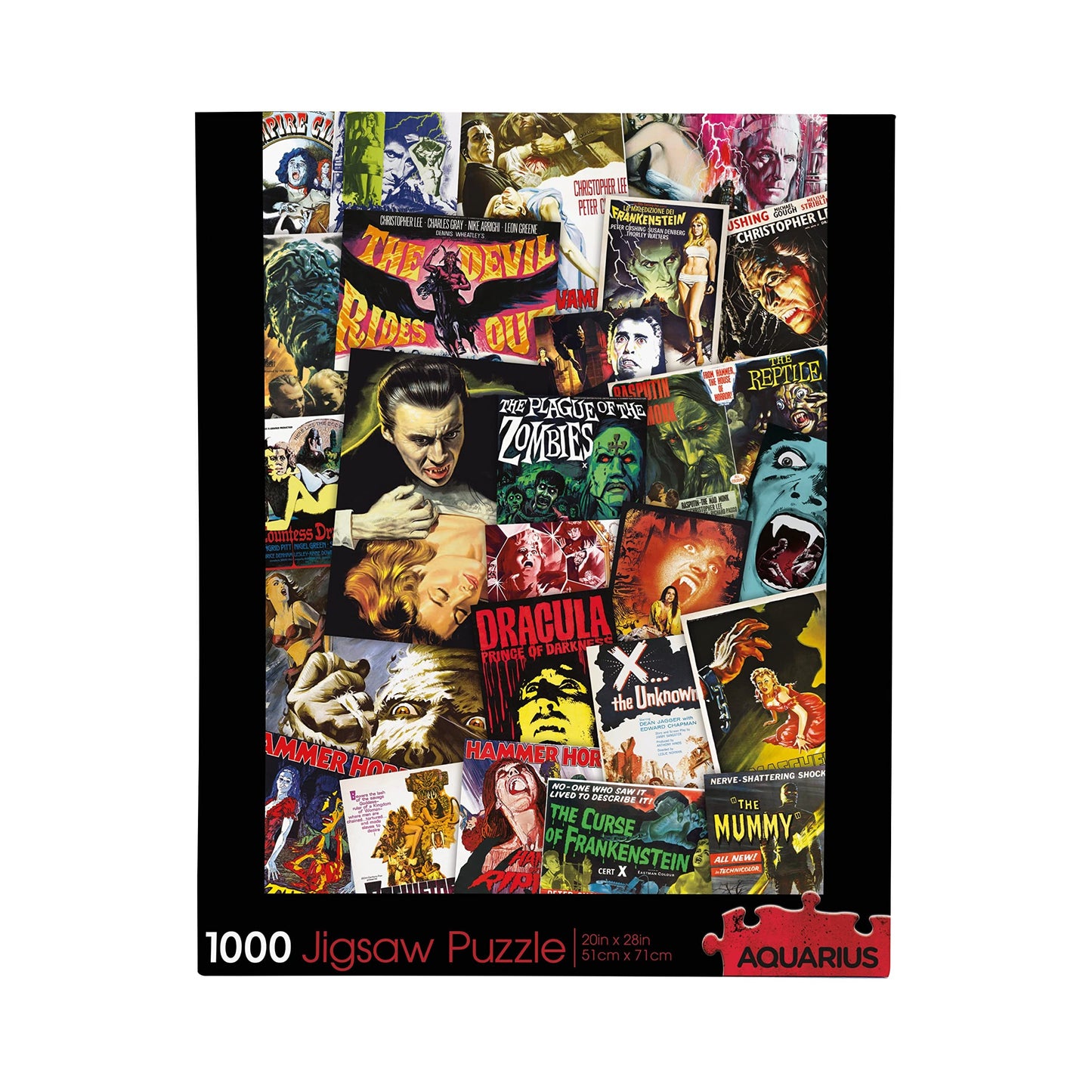 AQUARIUS Hammer Classic Horror Movies Collage (1000 Piece Jigsaw Puzzle) - Glare Free - Precision Fit - Virtually No Puzzle Dust - Officially Licensed Hammer Merchandise & Collectibles - 20x28 Inches