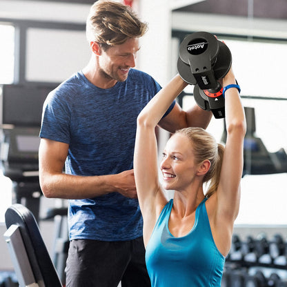 AOTOB 25 lbs Adjustable Dumbbell Set - Pair with Anti-Slip Fast Adjust Turning Handle, Suitable for Men and Women, Ideal for Home Gym Exercise