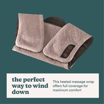 Homedics Vibration Heated Shoulder Massager Wrap, Comfort Pro Elite, Soft Fabric, Tension Relief, 2 Speeds & Styles, Long, NMS-450H