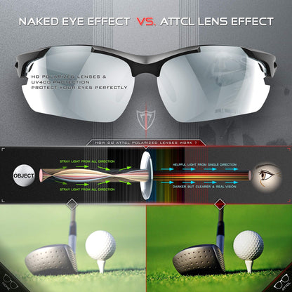 ATTCL Sunglasses For Men - Upgraded Sports Polarized Sunglasses for Cycling Driving Fishing UV Protection 7027-C3 Silver