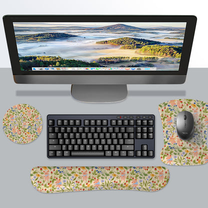 AUPET Mouse Pad Keyboard Wrist Rest Set,Ergonomic Memory Foam Mouse Pads Wrist Support Set,Non-Slip Base, Smooth Surface, Pain Relief for Gaming,Office (Pink Piggy)