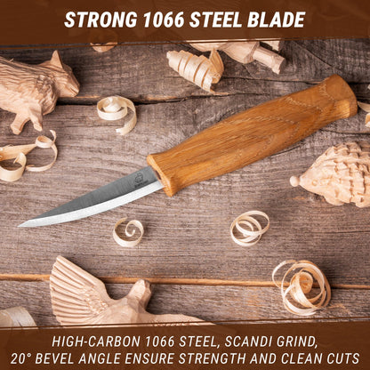 BeaverCraft Wood Carving Knife C4 3.14" Whittling Sloyd Knife for Roughing - Spoon Carving Tools for Beginner to Pro Carver - Whittling Knives for Woodworking