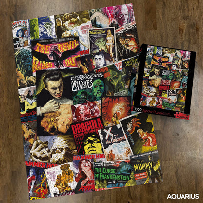 AQUARIUS Hammer Classic Horror Movies Collage (1000 Piece Jigsaw Puzzle) - Glare Free - Precision Fit - Virtually No Puzzle Dust - Officially Licensed Hammer Merchandise & Collectibles - 20x28 Inches