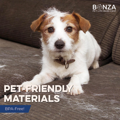 Bonza Dog & Cat Grooming Massage Brush with Removable Screen – Pet Scrubber for Gentle Short & Long-Haired Fur - Dog Bath Brush