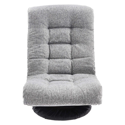Amazon Basics Swivel Foam Lounge Chair with Headrest, Floor-Compatible, Adjustable, Gaming, 26.3D x 23.5W x 13.7H in, Grey