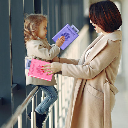 Herain Passport Holder for Travel 2 Pcs, Passport Cover Wallet Case Women Men Family Travel Cruise Ship Essentials, Passport Book Holders Travel Gifts Vacation Must Haves