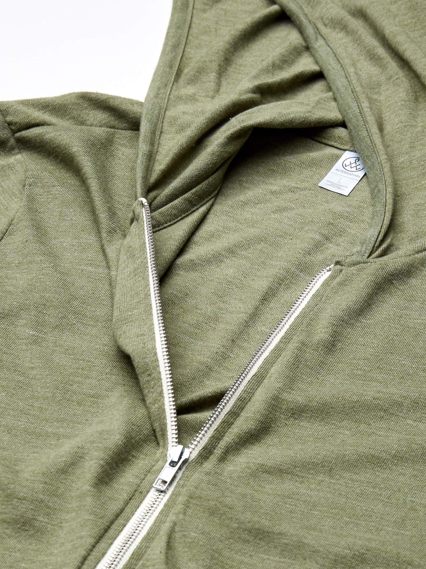 Alternative mens Eco Zip Hoodie Hooded Sweatshirt, Eco True Army Green, X-Small US