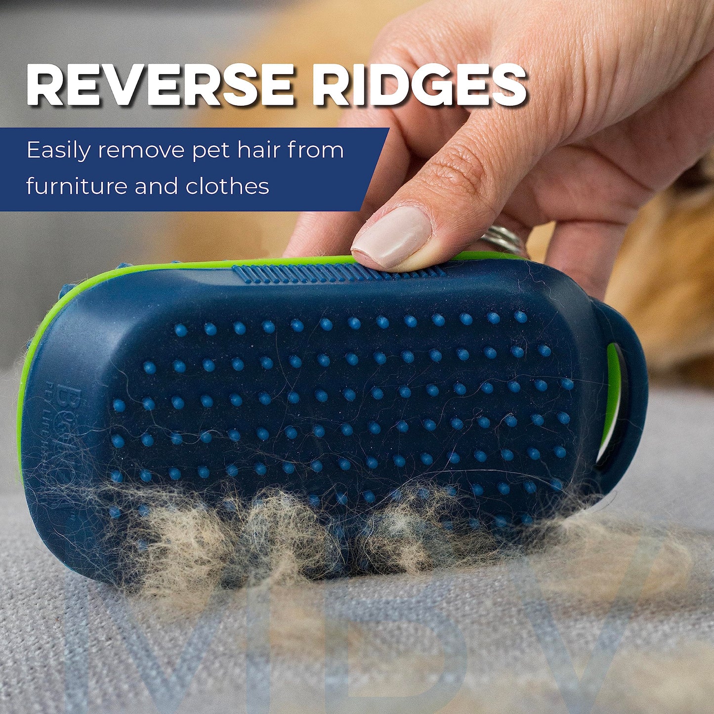 Bonza Dog & Cat Grooming Massage Brush with Removable Screen – Pet Scrubber for Gentle Short & Long-Haired Fur - Dog Bath Brush