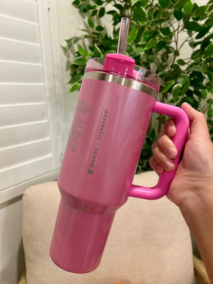 Hot Pink Stanley Quencher H2.0 Tumbler – 40 oz Travel Cup