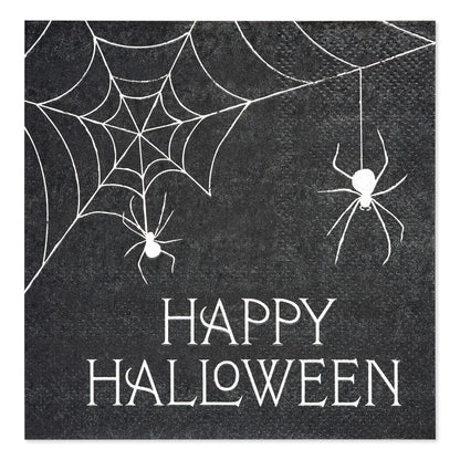 American Greetings 50-Count 5 in. x 5 in. Beverage Napkins, Spiderweb Halloween Party Supplies